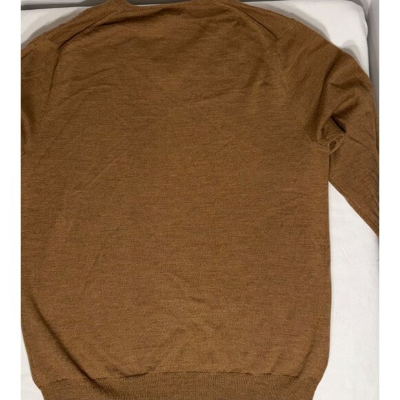 J.Crew Men's 100% Merino Wool V-Neck Sweater Medium M Classic Tan Camel brown - Picture 5 of 10